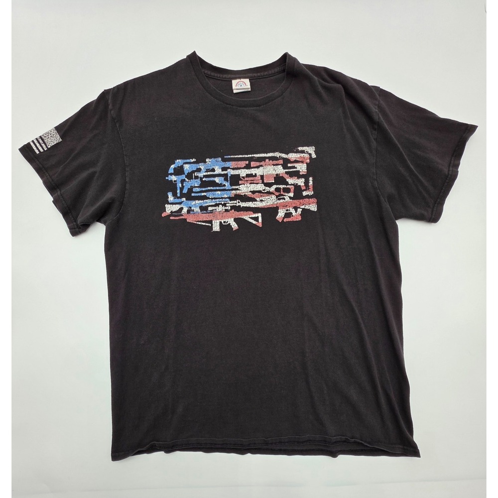 Delta Pro Weight Vintage Tshirt Guns American Flag‎ 2nd Amendment Mens L